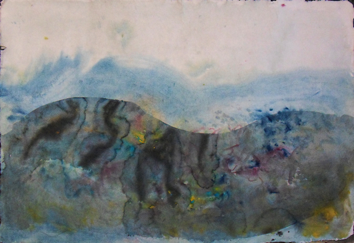 Michael C. Zepter: Bergr&uuml;cken, Aquarell 2018